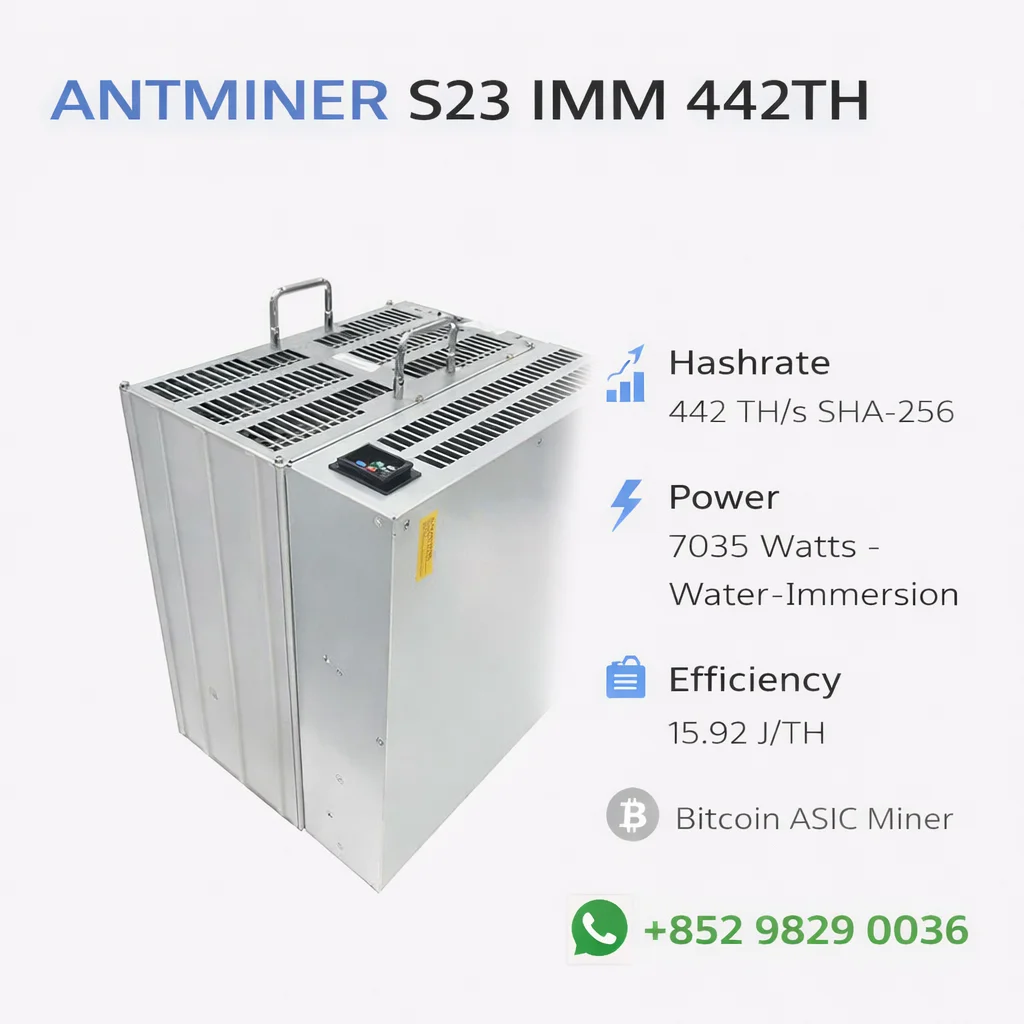 

H67 Fast ROI Promo | Bitmain Antminer S23 Immersion – 442TH/s SHA-256 | 5304W | 12 J/TH BTC Miner
