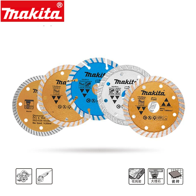 

Алмазные пильные диски Makita, 105 мм, алмазные пильные диски для угловой шлифовальной плитки, лезвие для плавной резки фарфора, керамики, гранита