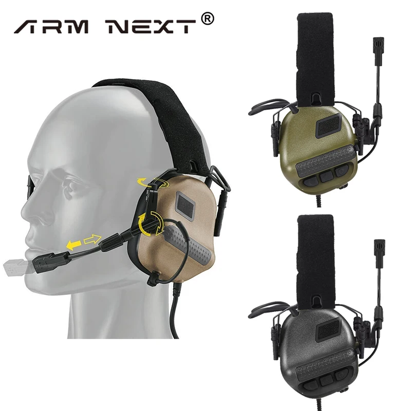 ARM NEXT F10 Tactical Headset Sound Pickup cuffie antirumore comunicazione aeronautica militare cuffie da tiro