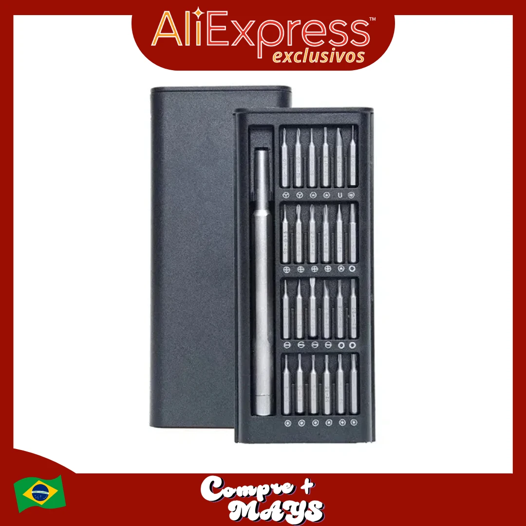 Kit com 24 Chaves de Precisão Torx, Fenda e Y: Ideal para Manutenção e Reparos Profissionais, Alta Qualidade Garantida