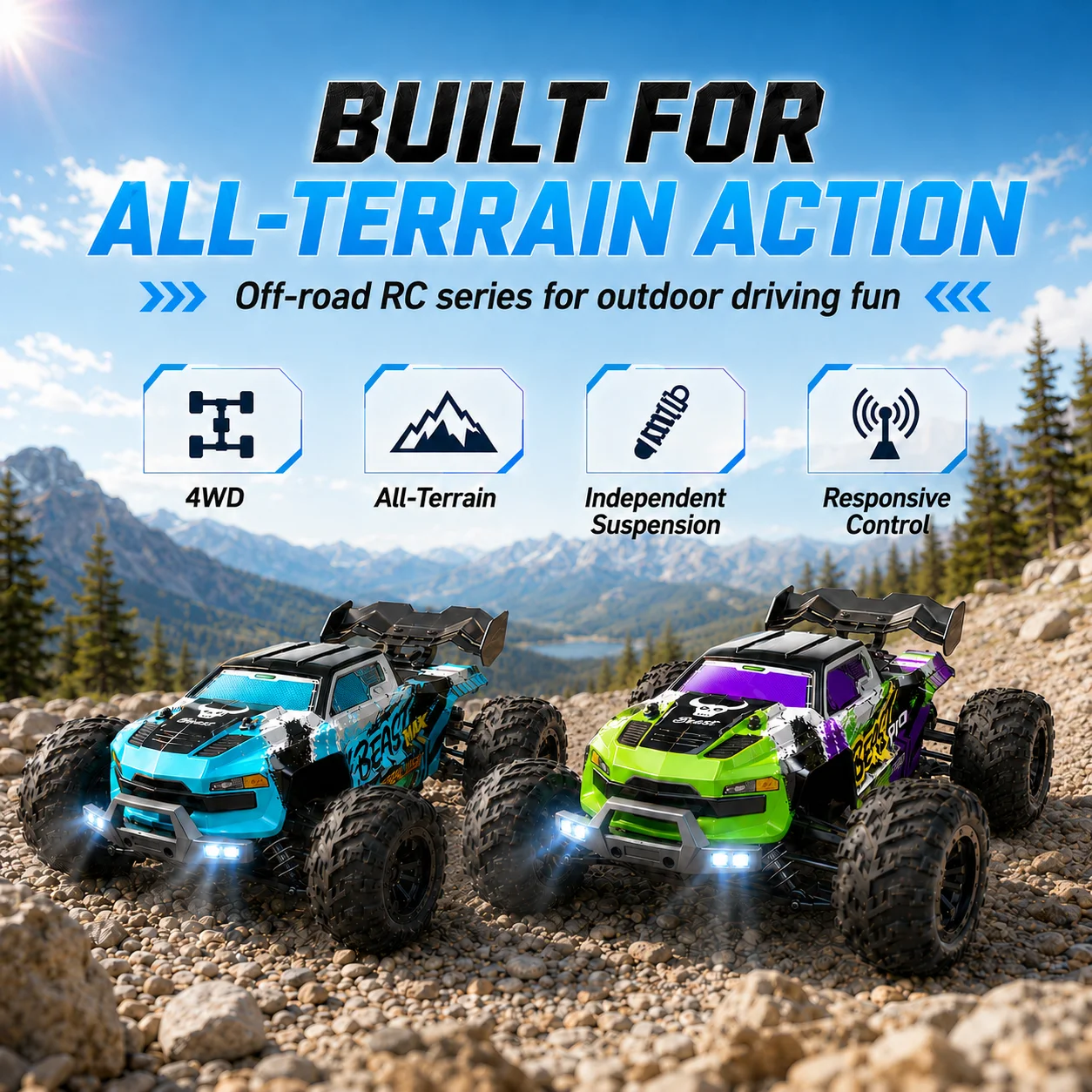 ZNLYRION RC Car Buggy 1:16 4 Wheel Drive Off-Road SG116MAX PRO Vehicle Optional Brushless Motor Anti-Slip Tire Remote Control Racing Truck