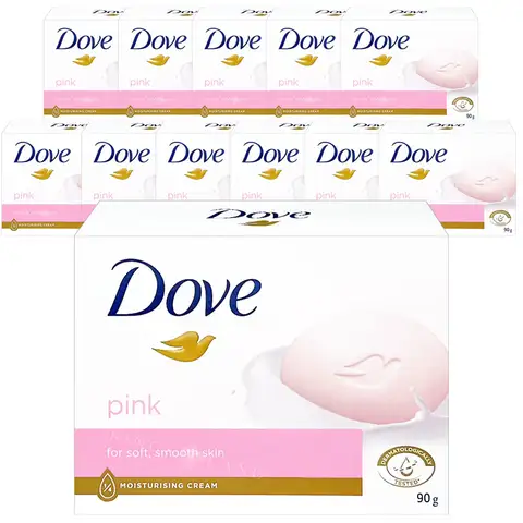식물 추출물 바디 로션 가볍고 끈적임 없이 빠르게 흡수되는 24시간 보습으로 부드럽고 매끄러운 피부를 위한 장시간 지속되는 수분 공급 11 도브 핑크바 90g 12개 비누