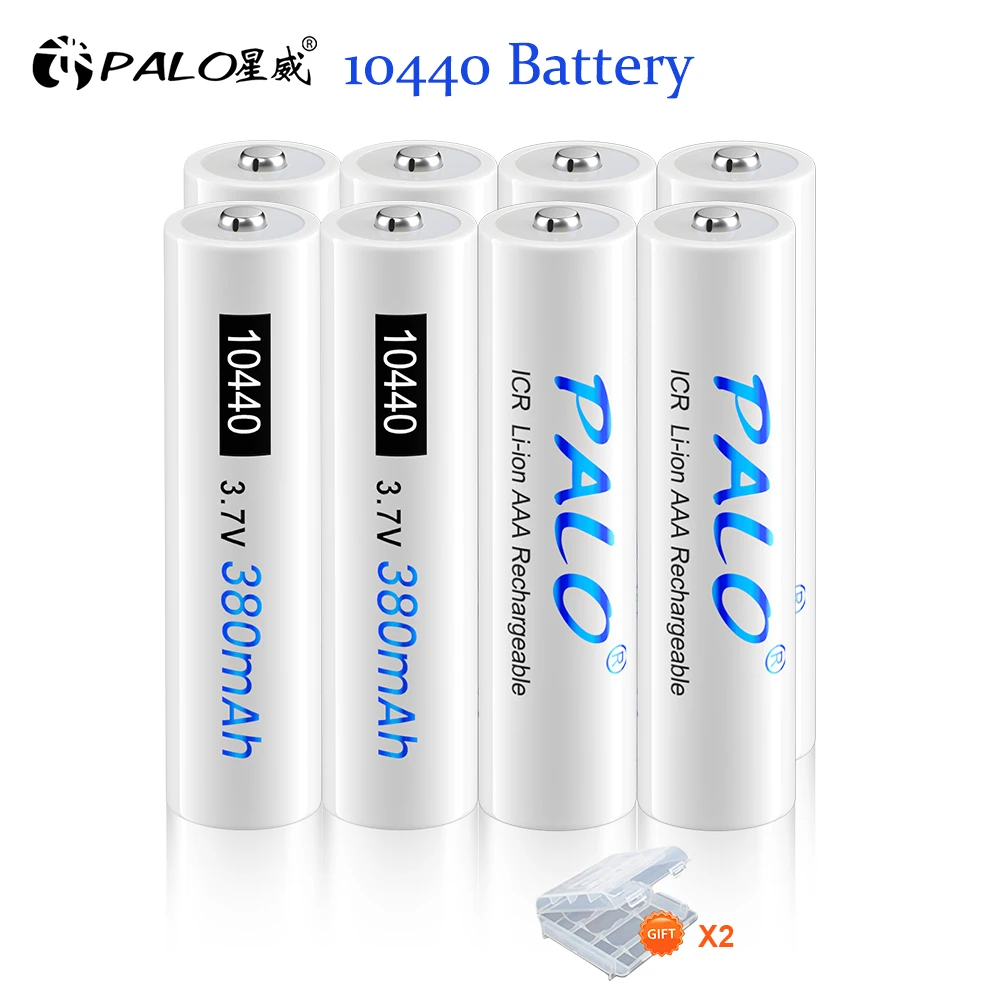 

Palo ICR10440 10440 AAA 3A Lithium Rechargeable Battery 3.7V Li-ion AAA Batteries For Camera Power Torch Remote Control