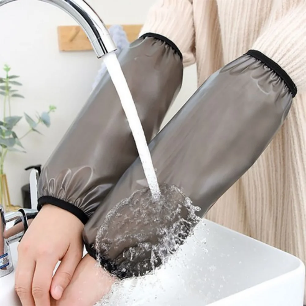 Two Thick Black One-Piece Waterproof and Oil-Resistant Household Cleaning Accessories, Waterproof Sleeves, Adult Arm Sleeves