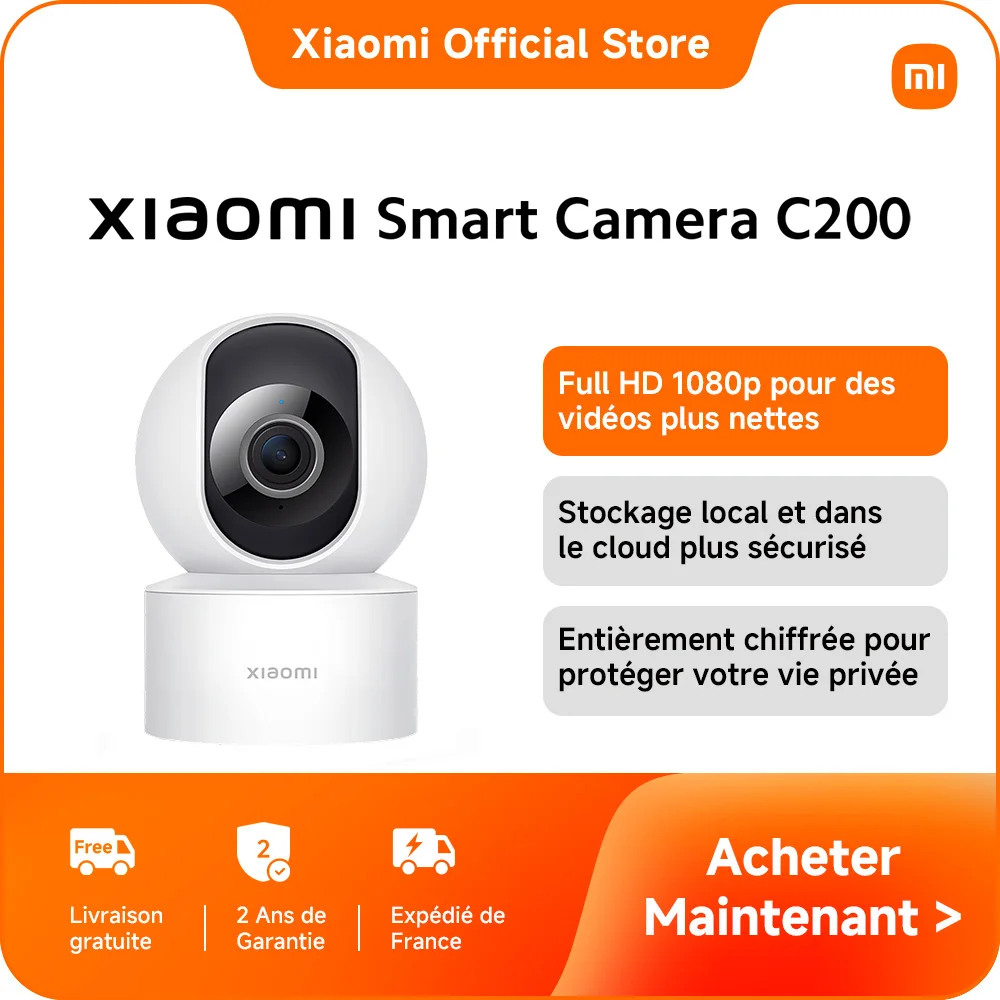 [Officiel] Xiaomi Smart Camera C200 | Haute résolution 1080p, Rotation à 360°, Vision nocturne infrarouge, Suivi des personnes