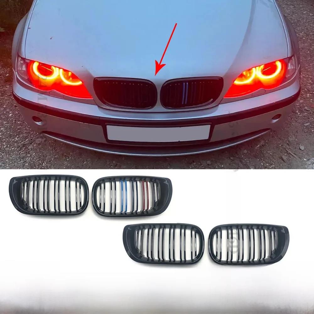 Siatka wlotowa przednia chłodnica Kratka nerkowa Kratka maski Kratka zderzaka Kratka Akcesoria do BMW E46 serii 3 4-drzwiowy 2002-2005 Tuning — zdjęcie 2