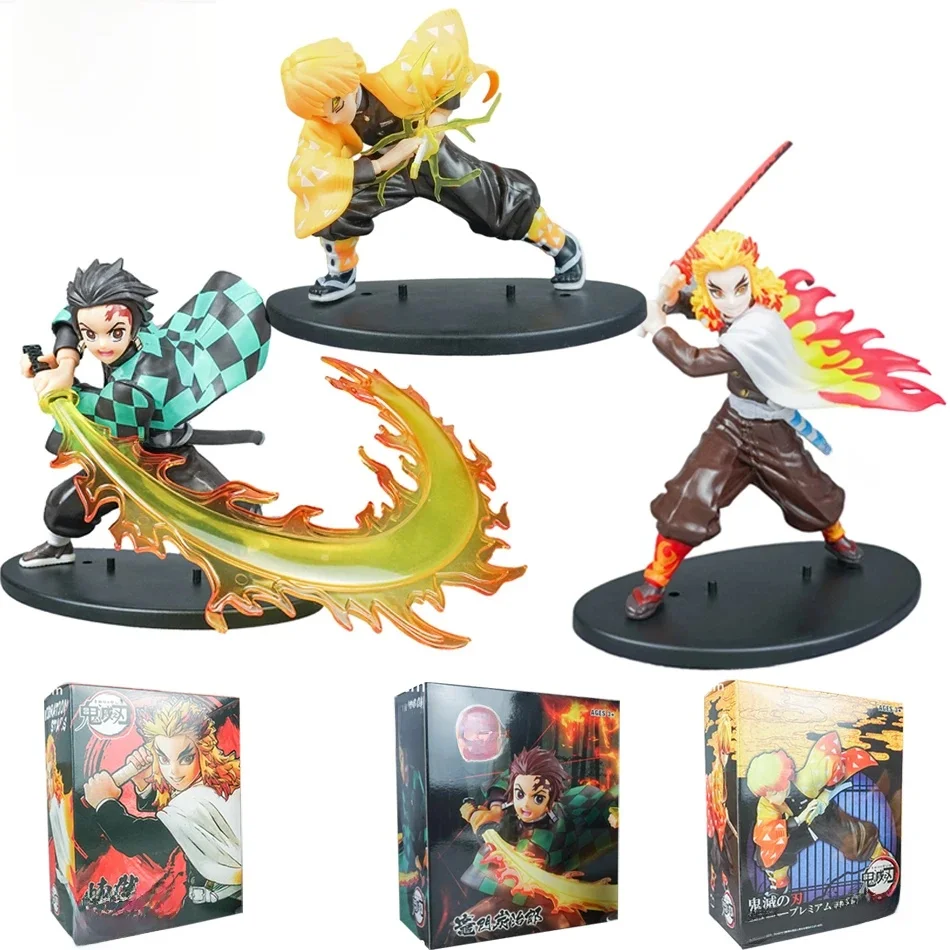 Figurine de dessin animé Demon Slayer, 14-22cm, Tanjirou Agatsuma Zenitsu Kyoujurou, modèle d'action en PVC, jouet de collection, cadeau pour enfants