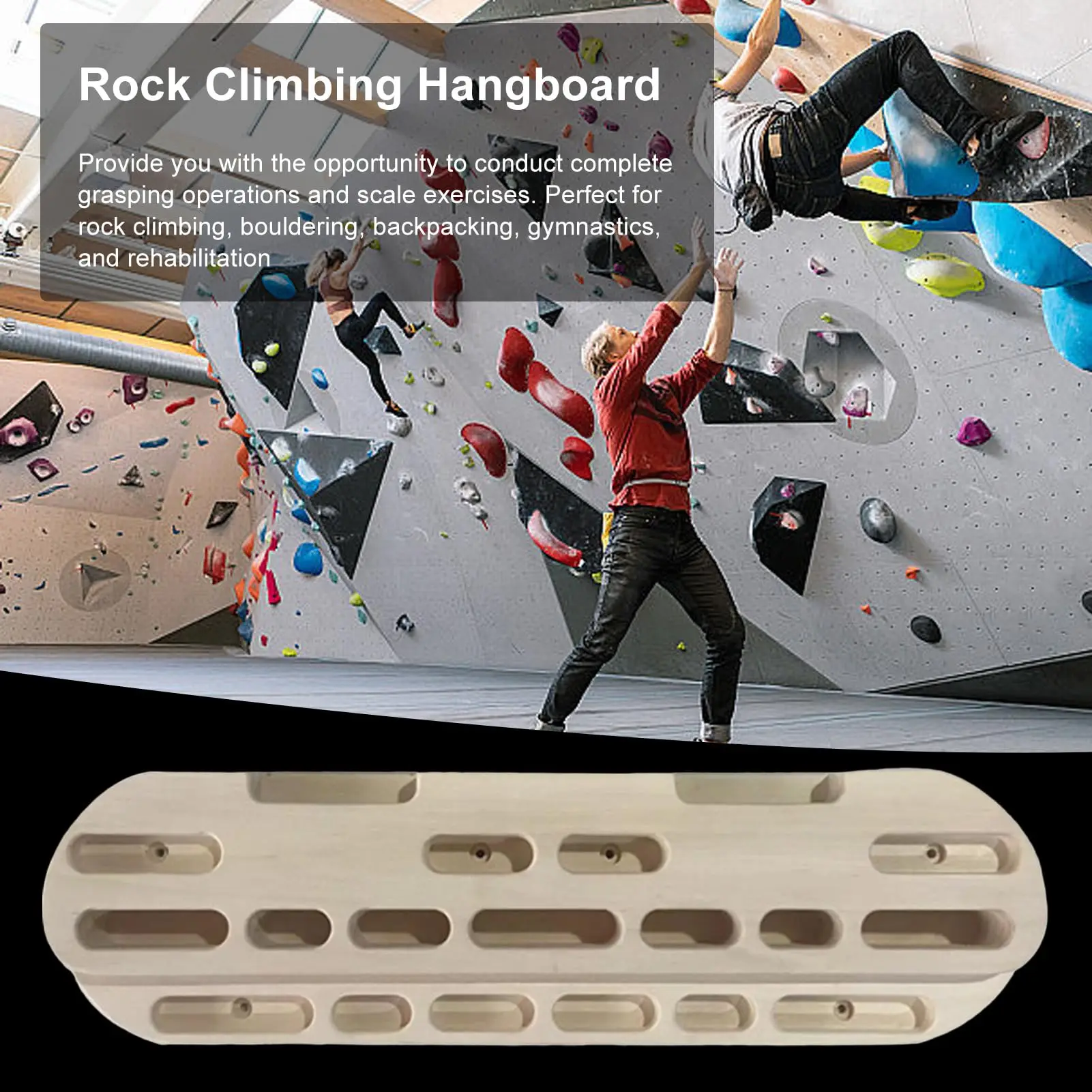 

Vertical Hangboard Training Board Rock Climbing Holds Wooden Climbing Pull Up Bar for Climbing Strengthener Forearm Exerciser