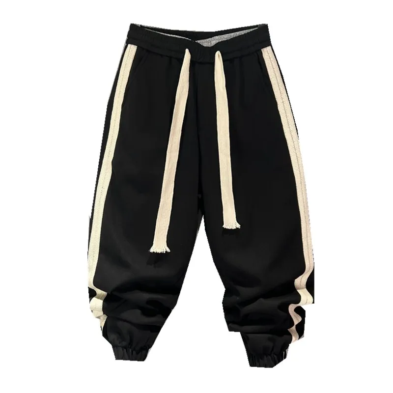 Owen Seak Men Casual Cargo Harem Pants High Street Hip Hop Length Men\'s Clothing Sweatpants Autumn Winter Black Big Size