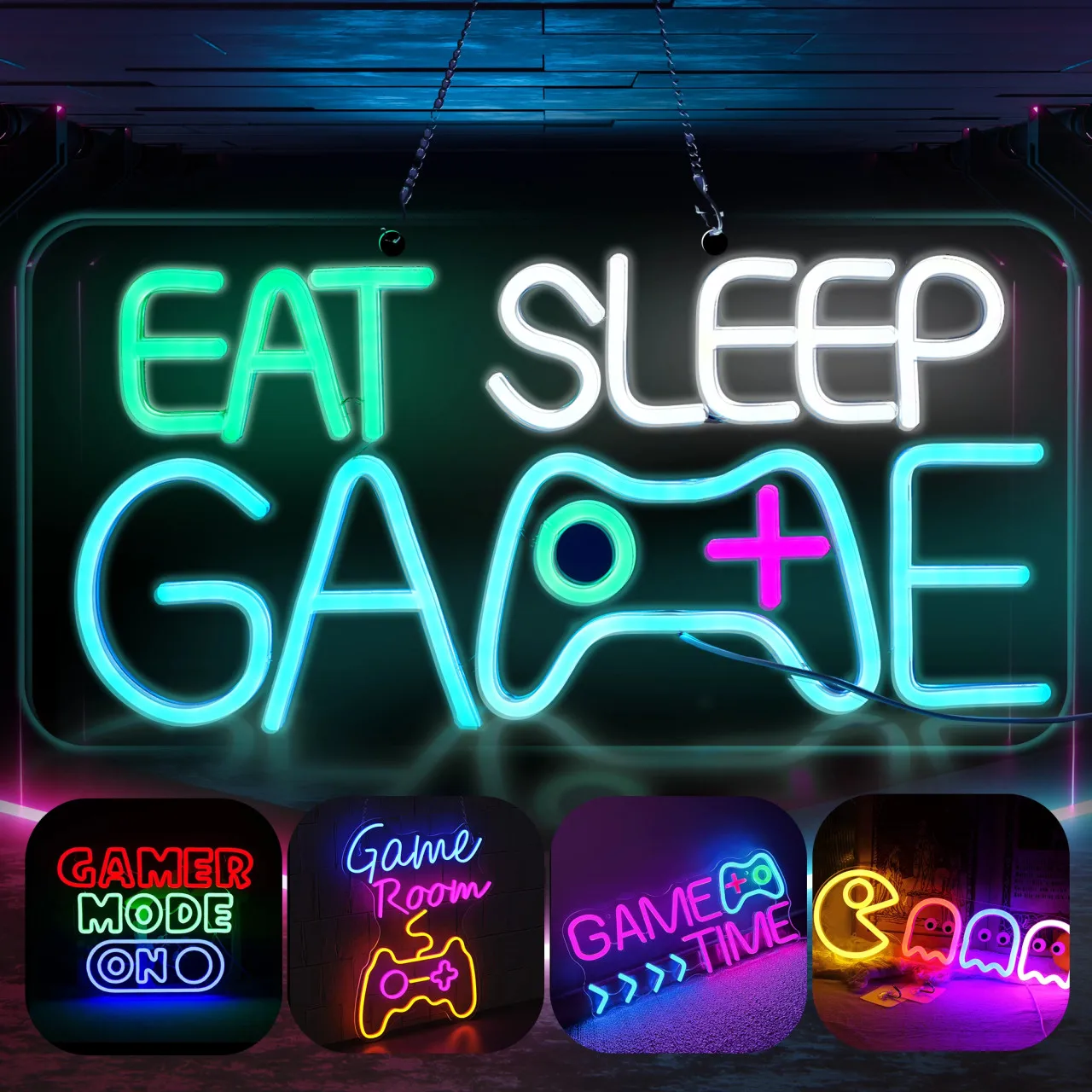 Hobby Express Gaming Colorful Neon Light Sign Wall Art Decoration Gaming Bar Bedroom LED Lighting Decor