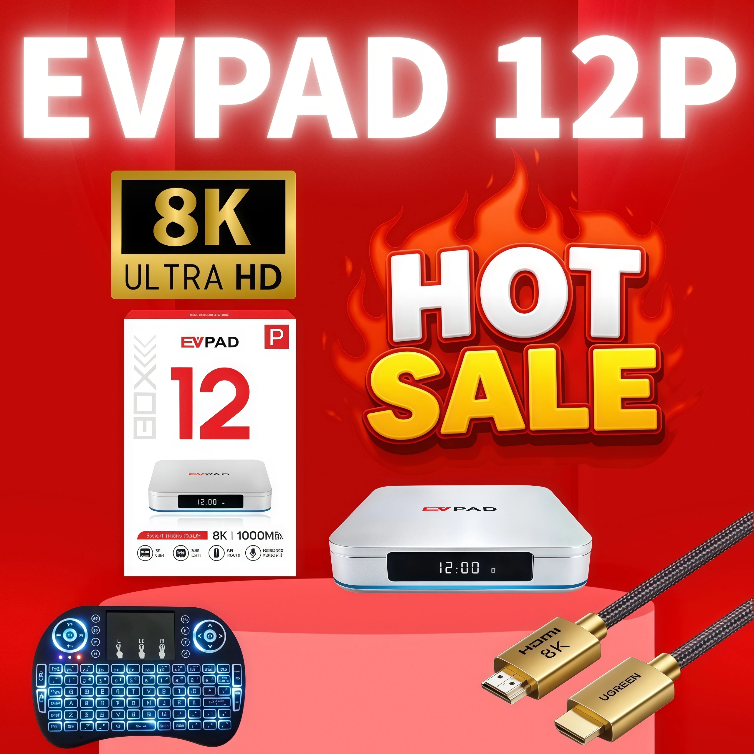 

[Official store]EVPAD 12P 2026 EV PAD Android TV Box yibo 4GB64GB best set top box hot in Korea Japan USA SG CA UK Au form 11P
