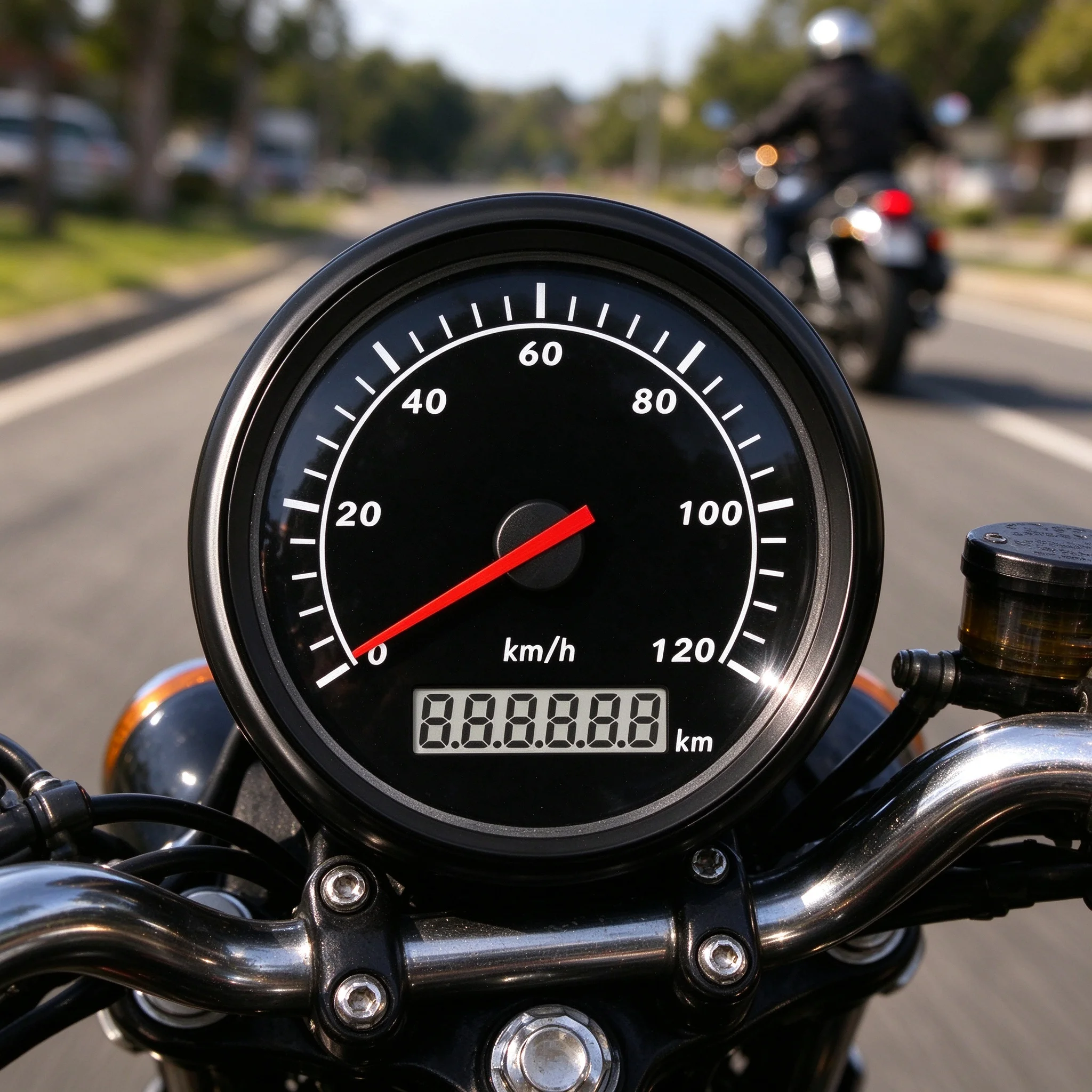 Pulse-Input Speedometer Waterproof Analog Speedometer with Digital Odometer Window Gauge Motorcycle Digital-Input Rate Meter