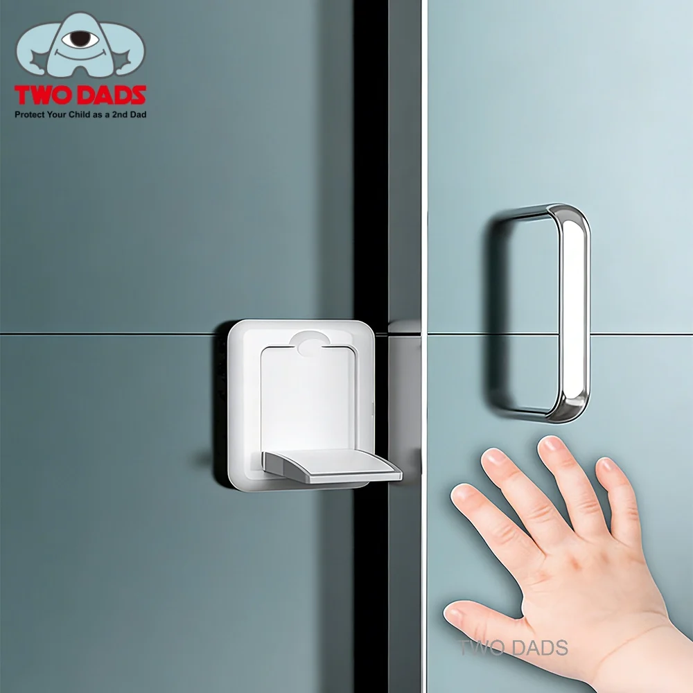 

Child Safety Sliding Door Lock No Drill 3M Adhesive Window Closet Door Lock Multi Function Handle Door Stop Baby Pet Proof