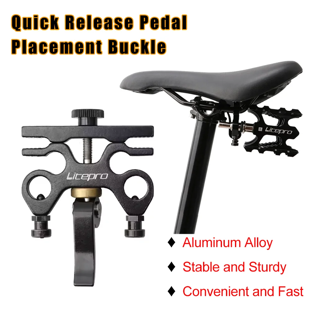 Folding Bicycle Quick Release Pedal Holder Bike Folding Pedal Holder Brompton Bike Aluminum Quick Release Pedal Placement Buckle