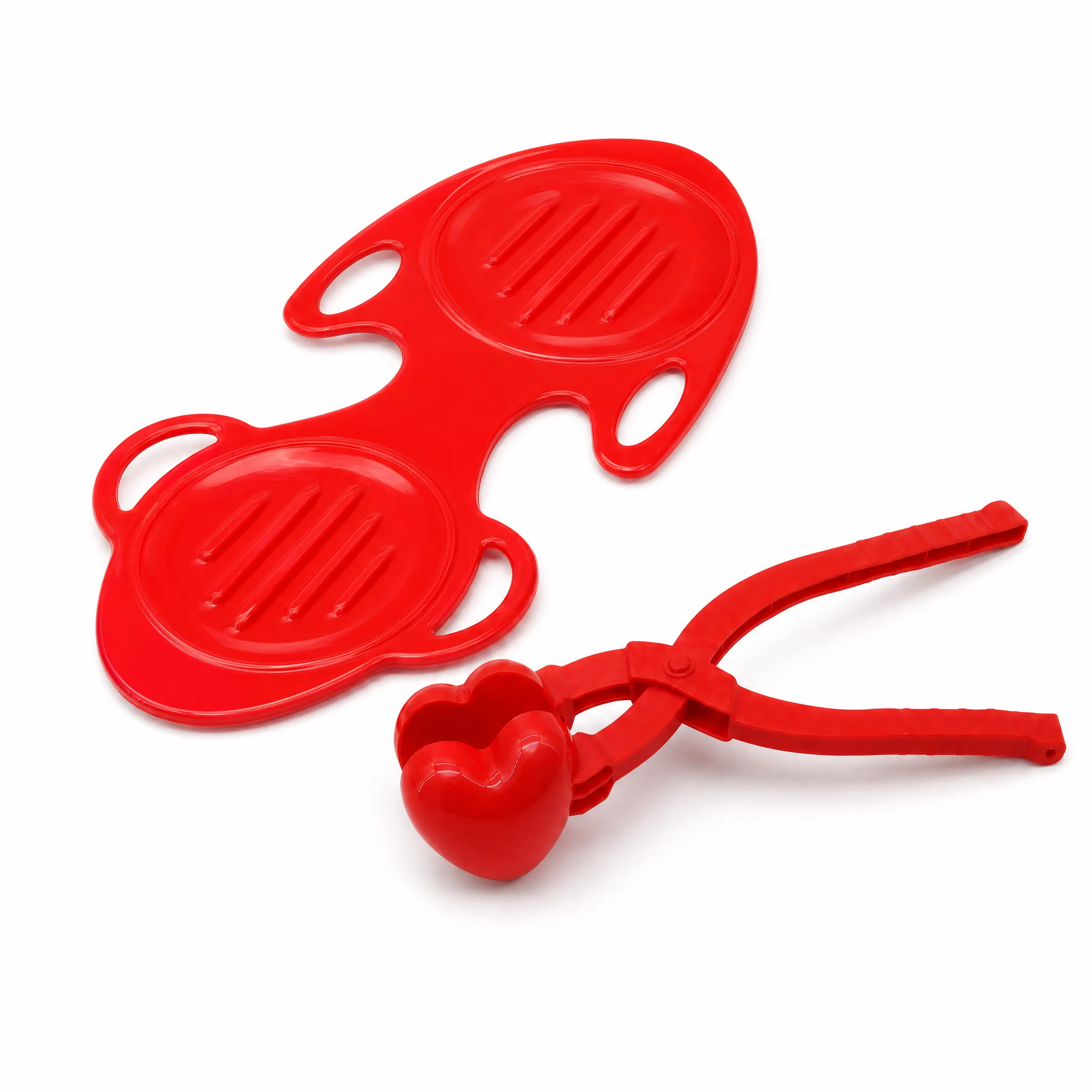 Visvormige sneeuwslee van 82,5 × 51 cm, glijplank voor kinderen, inclusief gratis hartvormige sneeuwclip.