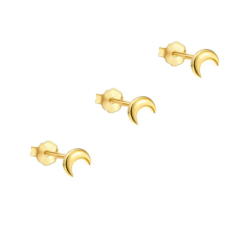 3Pcs Smooth Love Butterfly Back Stud Earrings for Women