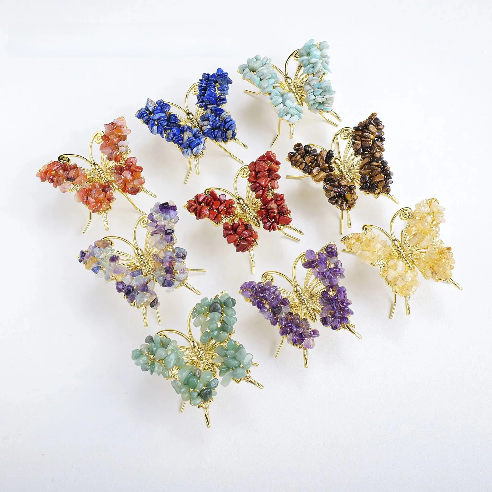 AliExpress Runyangshi 1PC Natural Crystal Butterfly Healing Stone Gravel Gem Animal Mineral Specimen Crystal Crafts Collection Home Decor Gifts