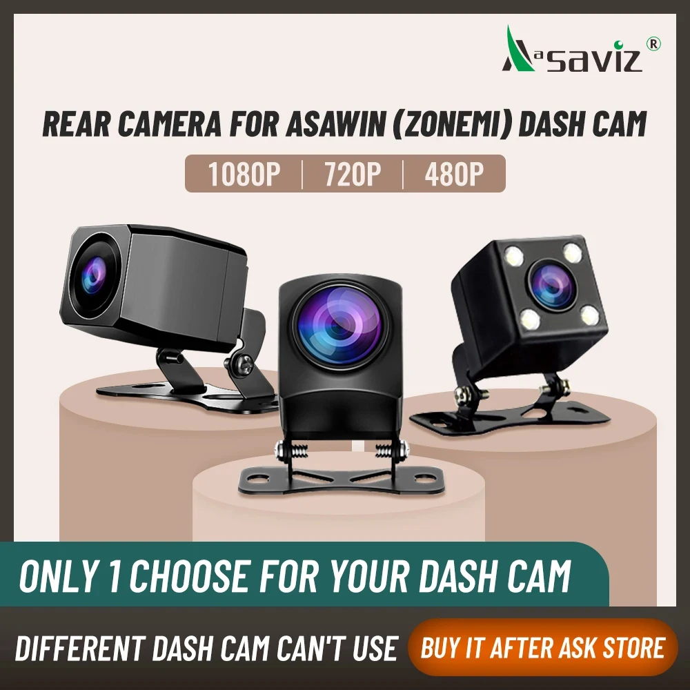 

Aasaviz Only Rear cameras for for dash cam car dvr Backup Vehicle Parking 4P-5P 480-1080 6M-15M