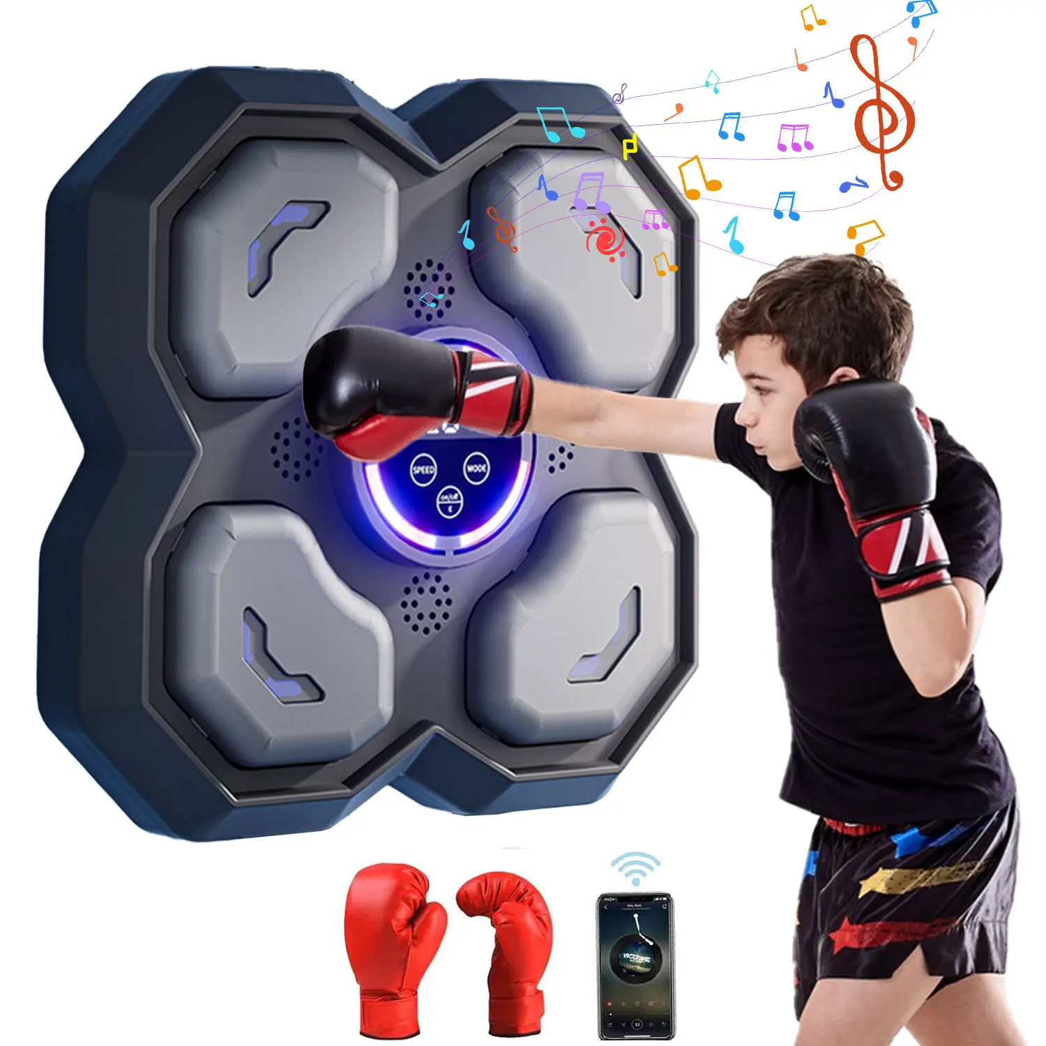 Funny Smart Music Boxing Machine Adult/Children Sports Fitness Boxing Trainer Wall Mounted Response Training Boxing Wall Target