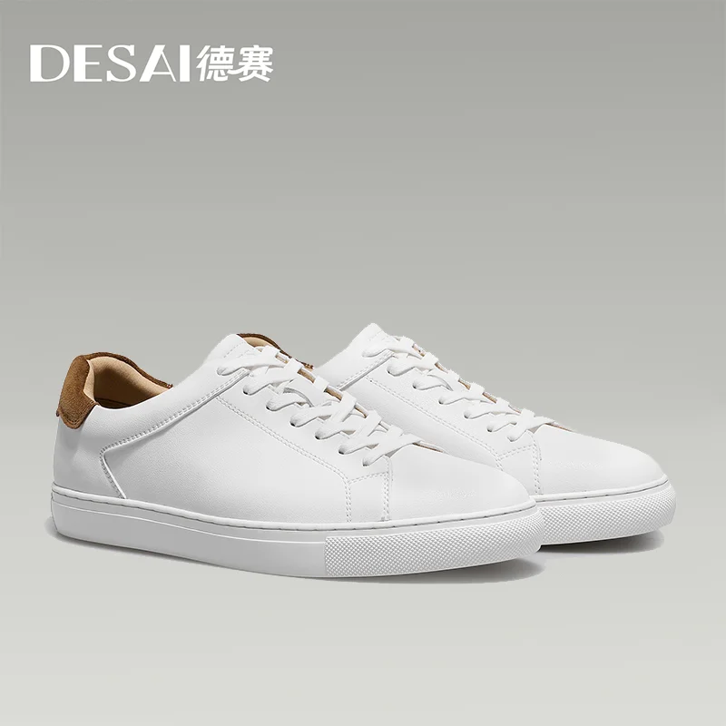 DESAI-zapatos informales de cuero genuino para hombre y mujer, zapatillas deportivas blancas de marca, novedad de 2022, talla 13