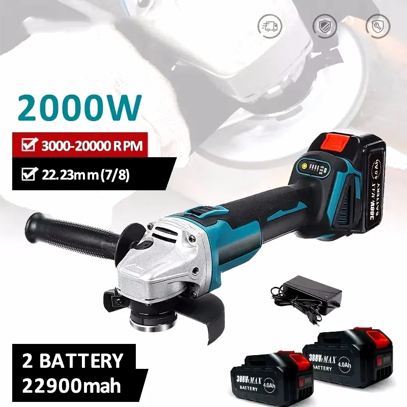 For Makita 18V Grinder oils 125/100mm Brushless Grinding Machine Power Tool Electric Grinder Rechargeable Wireless 2024