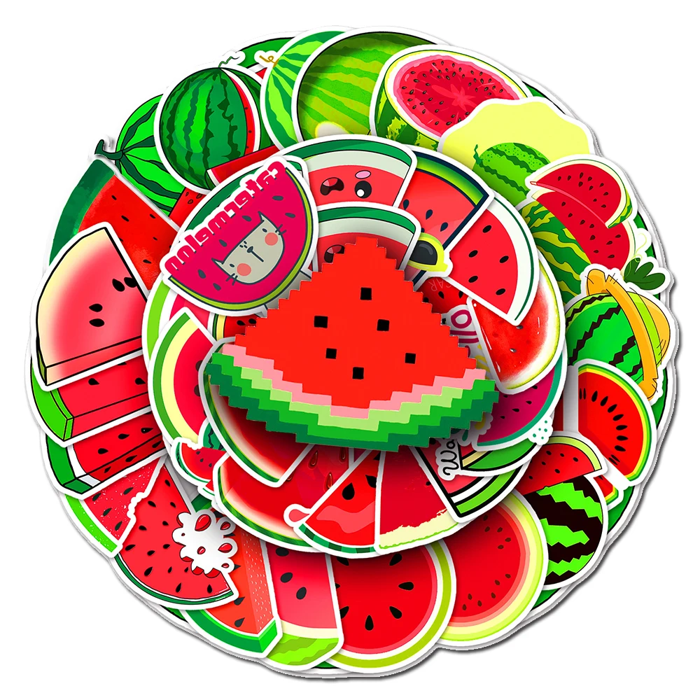 10/30/50PCS Cartoon Watermelon Stickers DIY Laptop Suitcase Fridge Notebook Phone Car Stickers Kids Graffiti Decals Classic Toys