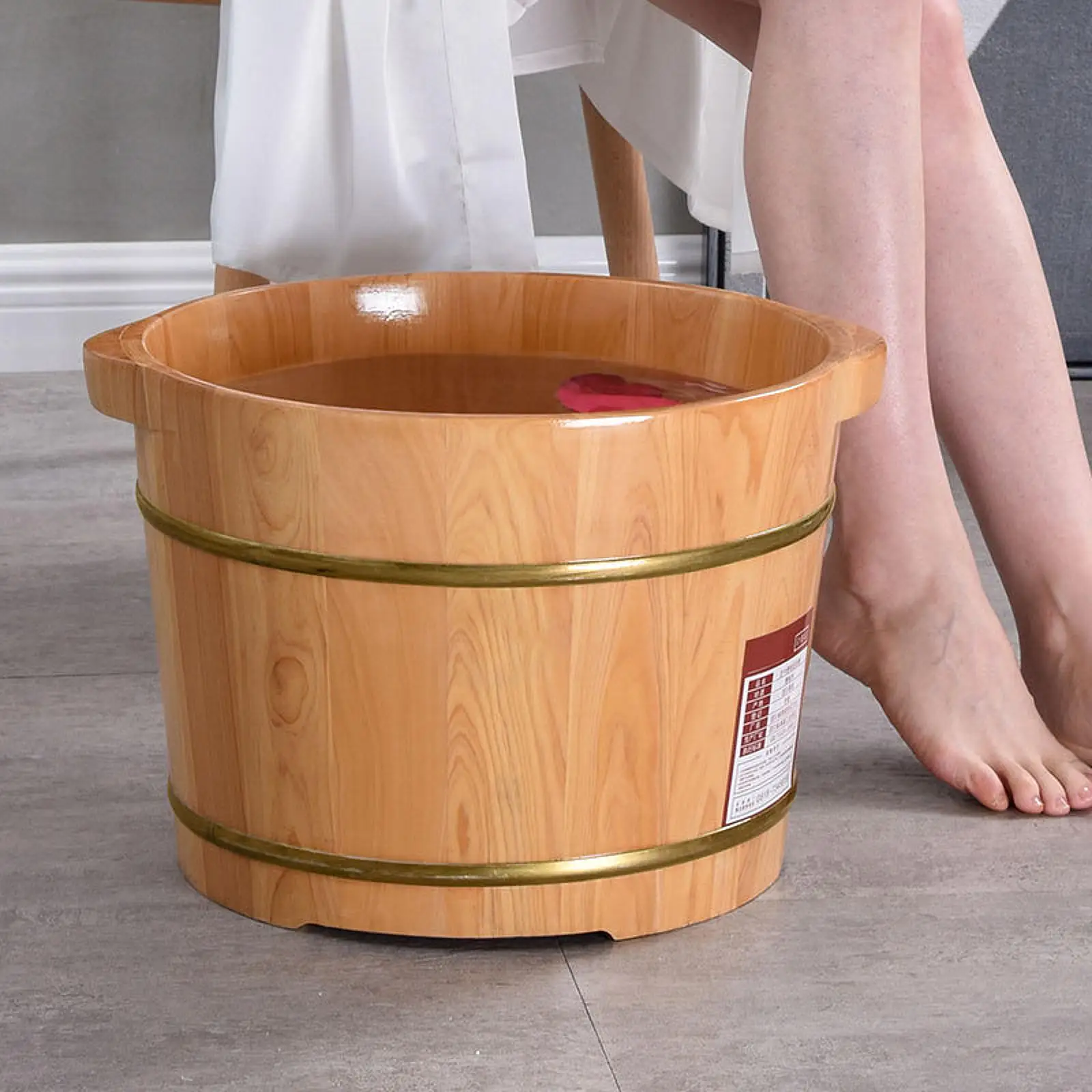4L Sauna Bucket with Ladle Wooden Sauna Bucket Sauna Accessories Multifunctionlal Milk Pail for Men Women Spa Bath Accessory
