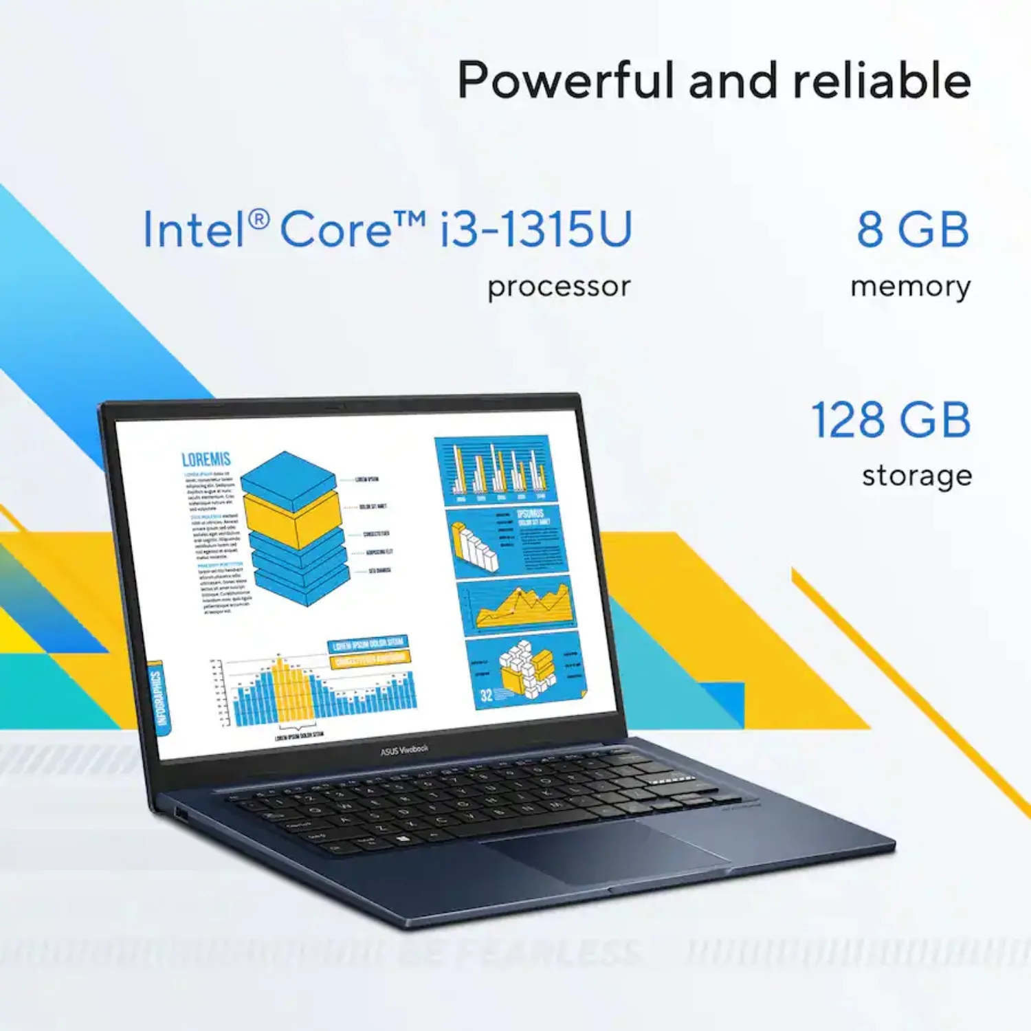 โน้ตบุ๊ก ASUS Vivobook 14 นิ้ว FHD, Intel Core i3 1315U, แรมสูงสุด 16GB, SSD 1TB, Wi-Fi 5, Windows 11 Home