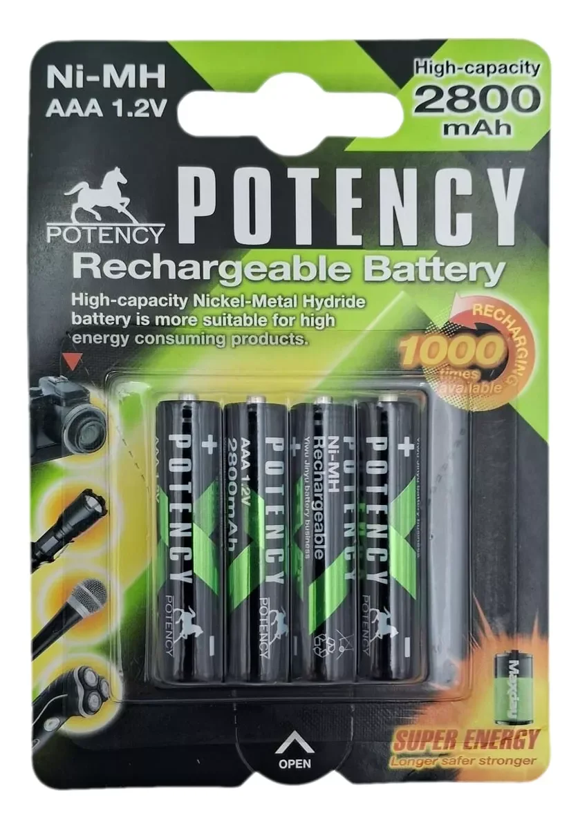 Aaa Rechargeable 2800mAh Toothpick Stack With 4 Units