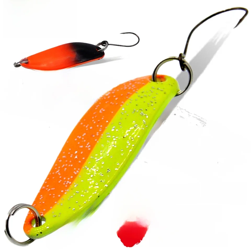 Obk Fish-Leurre D.lique Rigide Spinner avec Paillettes, AppĂąt Artificiel avec CuillĂšre pour la PĂȘche Ă la Truite, 3.4cm, 3.5g