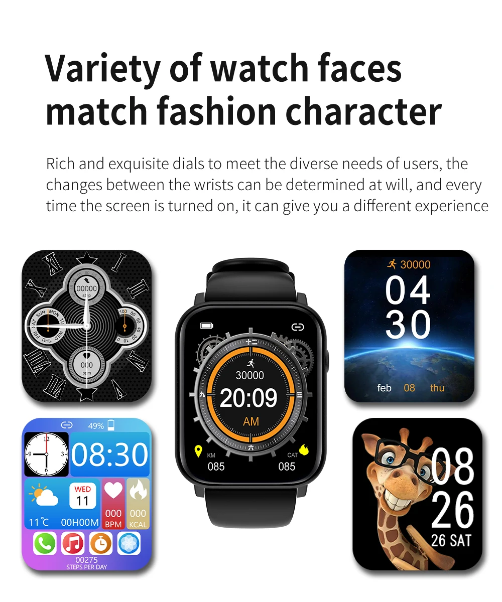 Rogbid Q28Pro Smartwatch 1.8นิ้วบลูทูธโทรเพลง Voice Assistant การตรวจสอบสุขภาพสมาร์ทวอท์ช Dropshipping