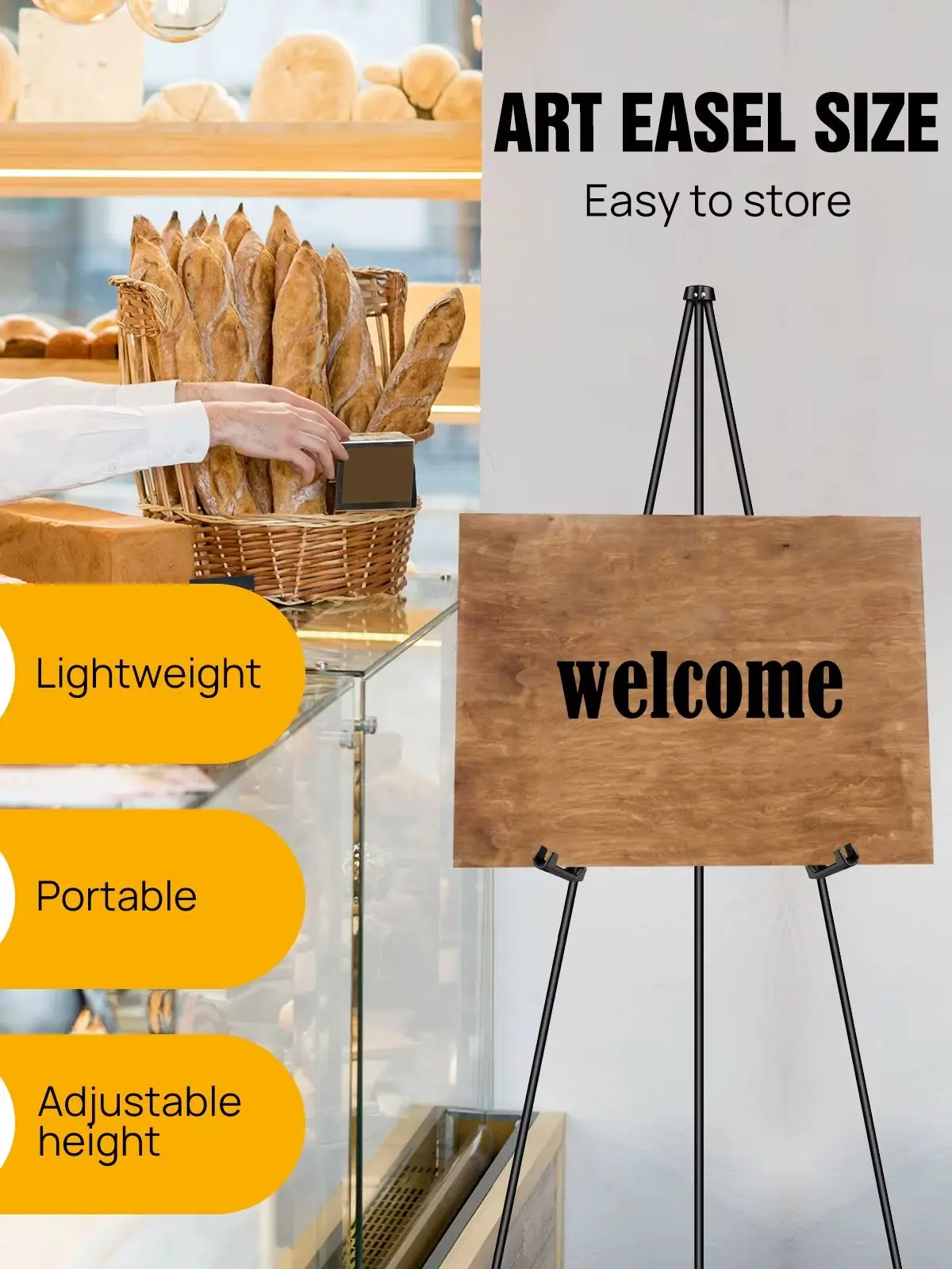 Kunst Metall Staffelei Zeichen stehen mit Tasche-Stativ Tragbare Faltbare Instant Display Staffelei für Hochzeit, Malerei Leinwand, Poster