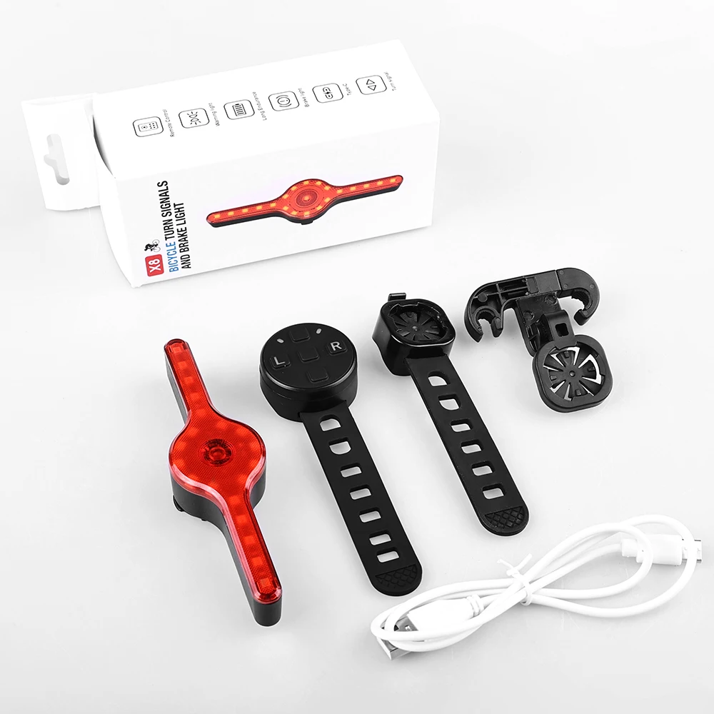 

X-TIGER Bike Tail Lights Wireless Remote Control Bicycle Taillight Direction Indicator Type-C Charging WaterProof Rear Lights