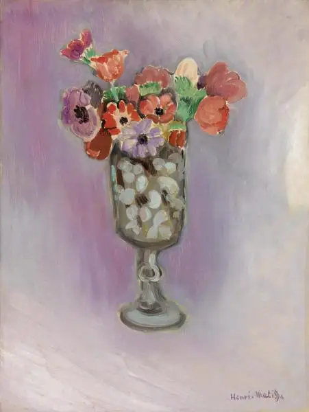 100% handmade Oil Painting reproduction on linen canvas，of anemones 1918 by henri matisse,Free Shipping,High Quality