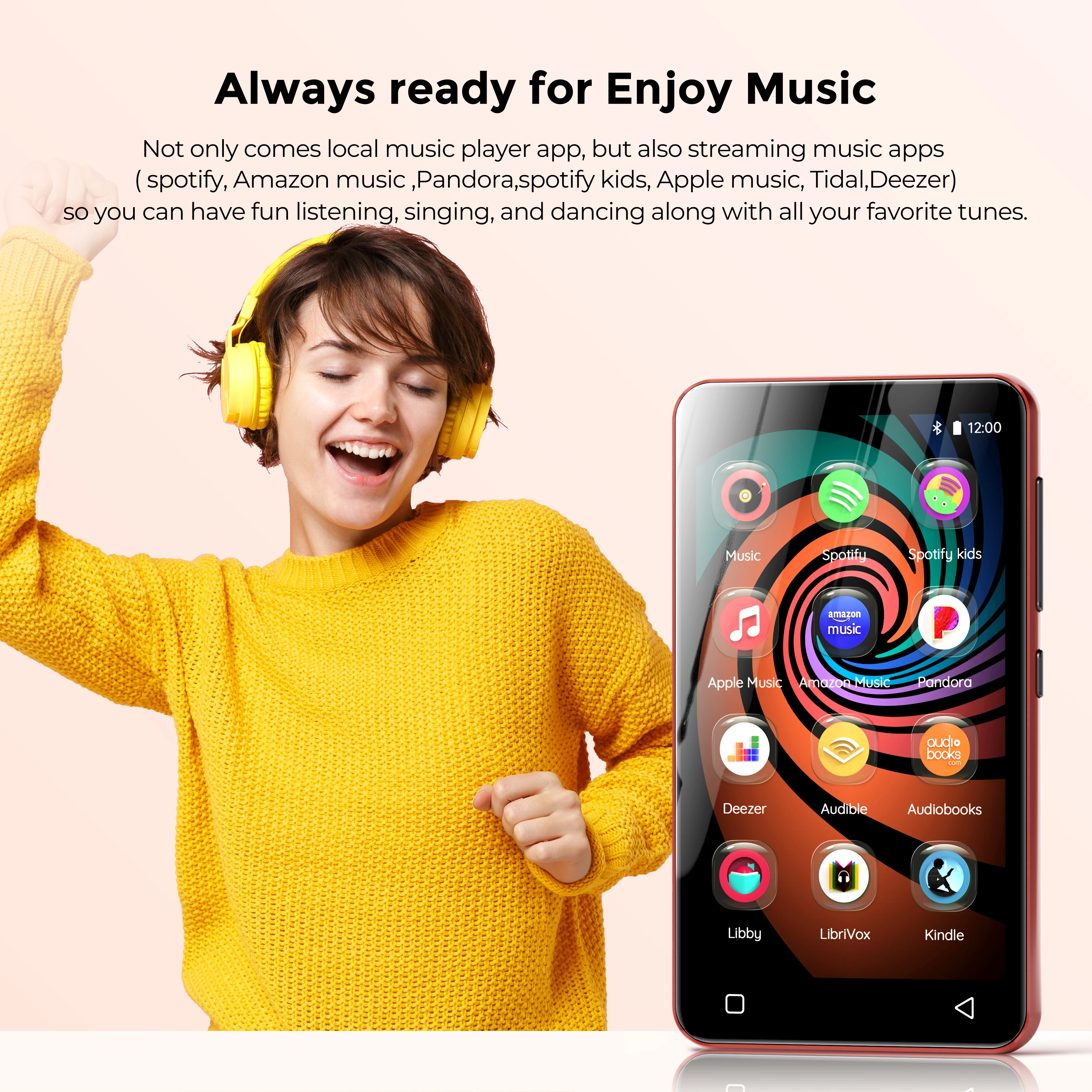 

160 ГБ MP4 Android Spotify Музыкальный плеер Bluetooth и Wi-Fi, Радио FM, Электронная книга, Hi-Fi Digital Audio Reproductor MP3-плеер