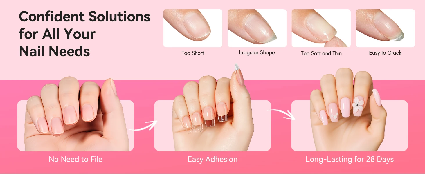 Makartt Künstliche Nagelspitzen 500 Stück Mandelform Vollabdeckung Gel-Spitzen Falsche Acrylnägel Stiletto Coffin Press-on Nägel Klar Natürlich – Detail 7