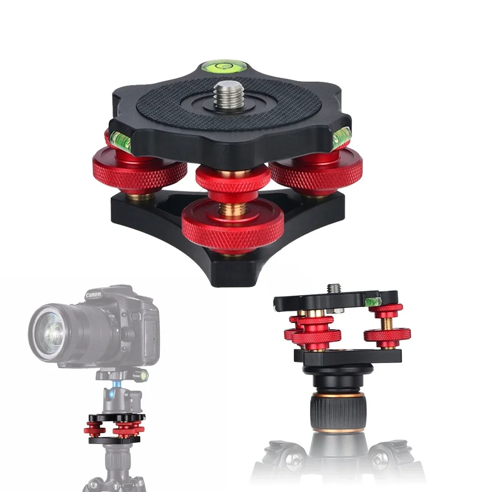 Trépied de nivellement rapide, Base de réglage, plaque de niveau panoramique avec niveau à bulle pour appareil photo DSLR