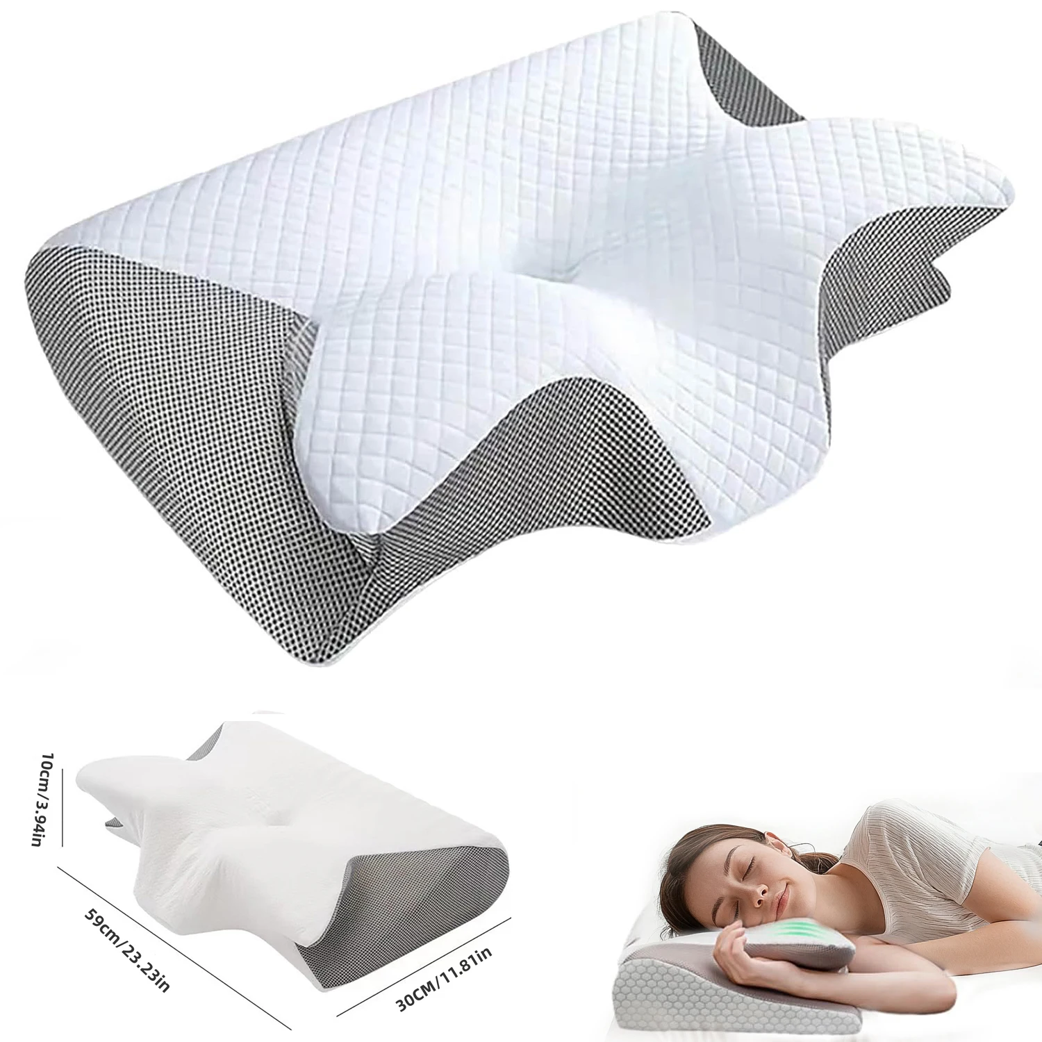 Neck Massage Pillow Slow Rebound Memory Foam Pillow Neck Support Pillow Ergonomic Pillow Cervical Orthopedic Neck Massage