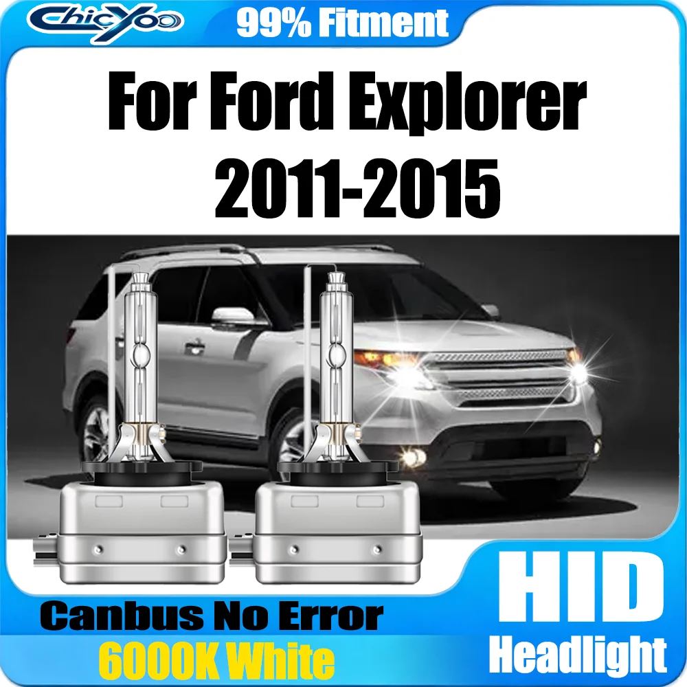 D3S Canbus HID Xenon Headlight 6000K White Auto Lamps 20000LM High Power Xenon Light For Ford Explorer 2011 2012 2013 2014 2015