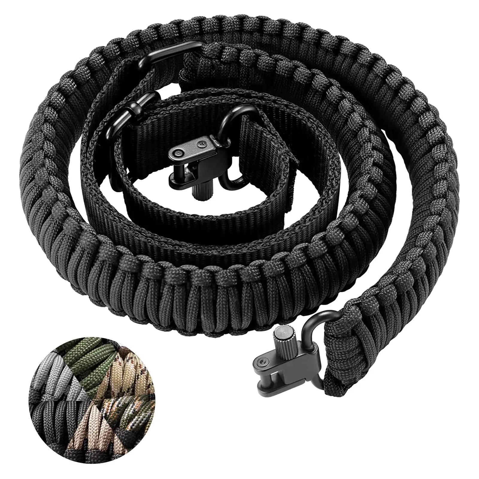 

CVLIFE Rifle Sling Strap 550 Paracord 2 Point Sling with Tri-Lock Swivel for Hunting and Outdoor