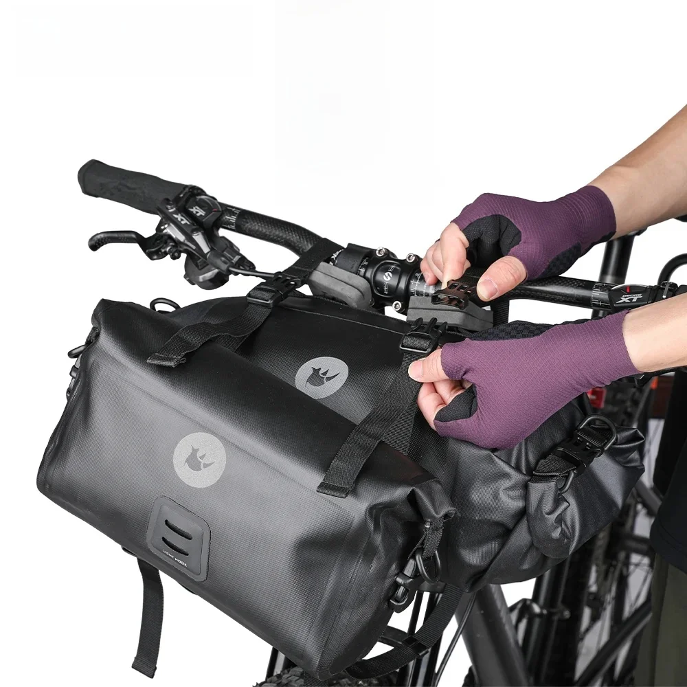 AliExpress Rhinowalk Bicycle Handlebar Bag 2-Piece 12L Or 1 Piece 4L/8L Waterproof Front Tube Cycling Pack MTB Frame Trunk Bike Accessory