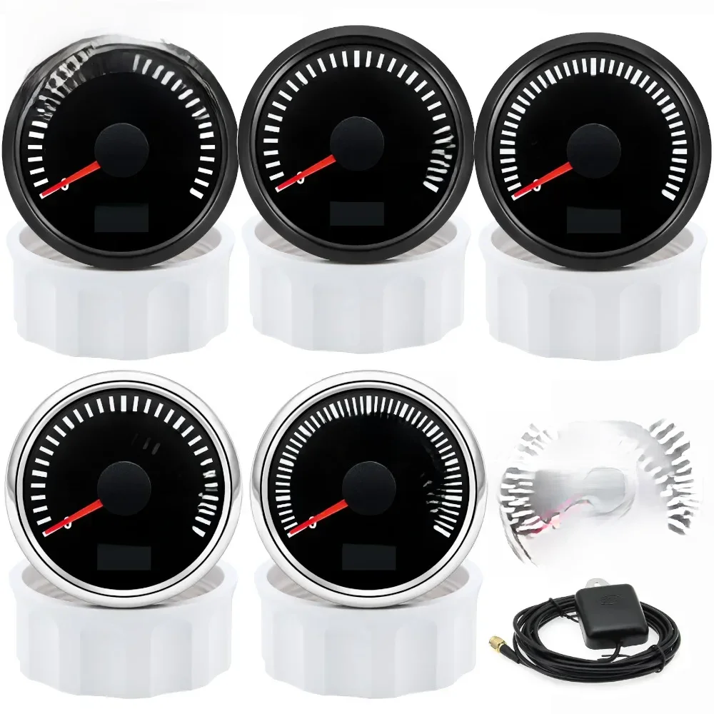 HD 52 MM GPS Snelheidsmeter 30/60/80/120/200 Km/h Boot Auto Vrachtwagen Snelheidsmeter Meter 7 Kleur Backlight Met GPS Antenne 9-32 V - afbeelding 2