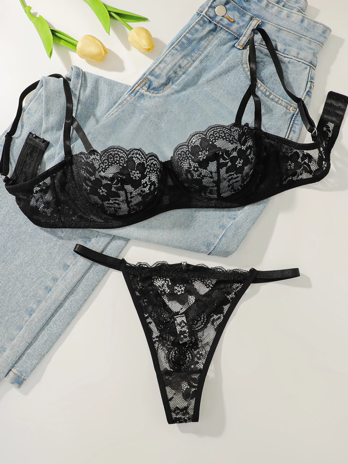 

Сексуальный красный кружевной бюстгальтер на косточках без подкладок и трусики, комплект из прозрачной сетки с чашкой пуш-ап и стринги с низкой талией для женщин, S-XL