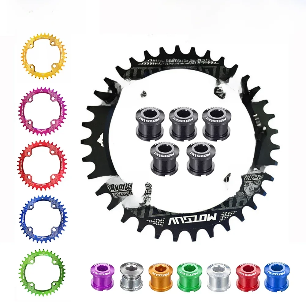 AliExpress VXM MOTSUV-BCD 104 with 5 Bike Aluminum Alloy Screws, Narrow Wide, 38T, 36T, 34T, 32T, Single, 12, 11, 10, 9, 8 Speed MTB 104BCD