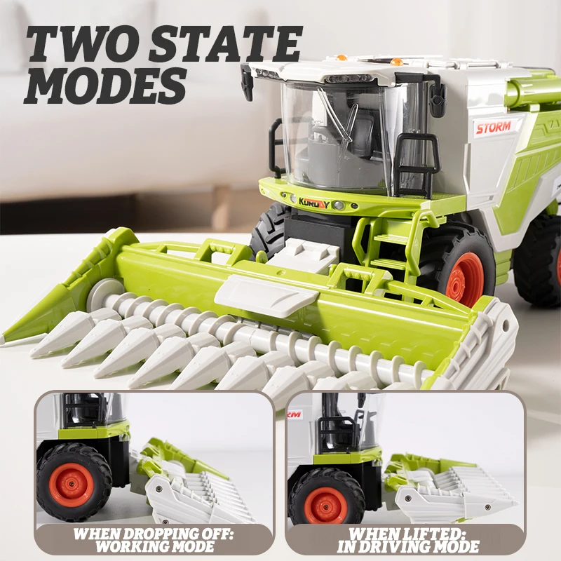 New 1/24 Farm Grain Harvester Model Lighting/Spray Multi-functional Farmer RC Cars Toys Wheat/corn Crop Harvester Children Gifts