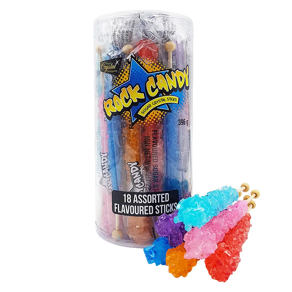 Rock Candy Rock Candy 22G x 18 Pts Fruit Flavor Crystal Lollipops