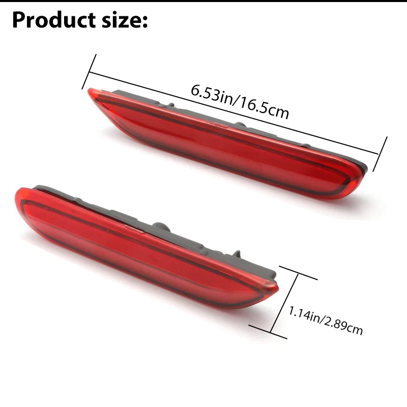iJDM LED Bumper Reflector Lights For Infiniti Q50 QX56 QX60 QX80 Nissan Pathfinder Rogue Function as Tail, Brake & Rear Fog Lamp