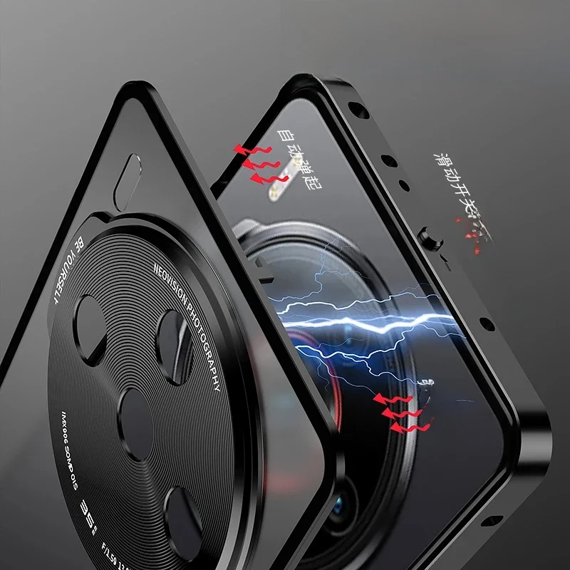 Dla ZTE Nubia Z60S Pro Etui Metalowa rama ze stopu aluminium Zderzak Matowy akrylowy twardy PC Odpinany, odporny na wstrząsy tył telefonu — zdjęcie produktu 7