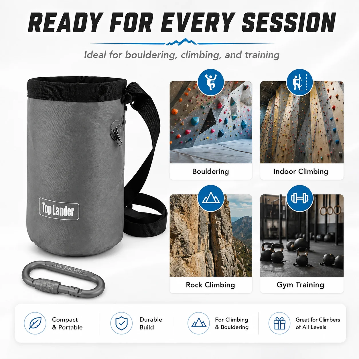 กระเป๋าใส่ชอล์กสำหรับปีนเขาพร้ - Chalk Bag Bouldering บทวิจารณ์และราคา