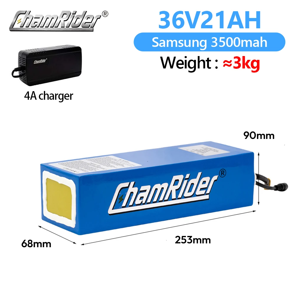 ChamRider 36V Ebike Batterij 48V 20A 30A BMS 350W 500W 750W 18650 Mobiele Lithium Pack Voor Fiets Elektrische Scooter